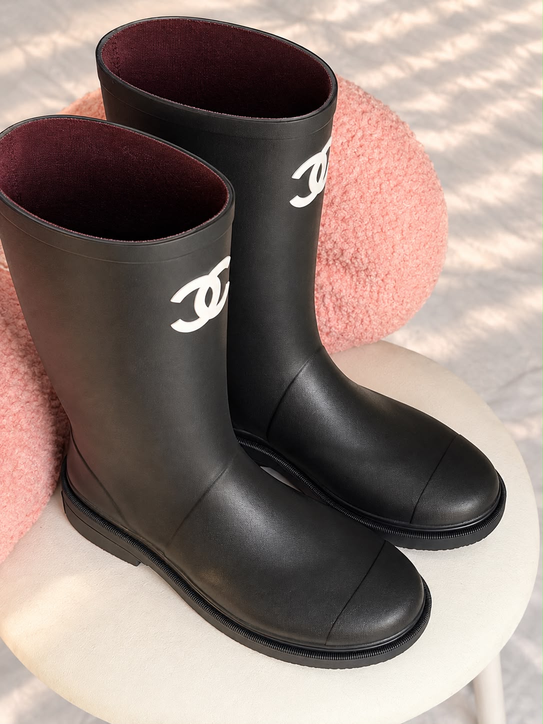 Chanel CC Logo Rain Boots
