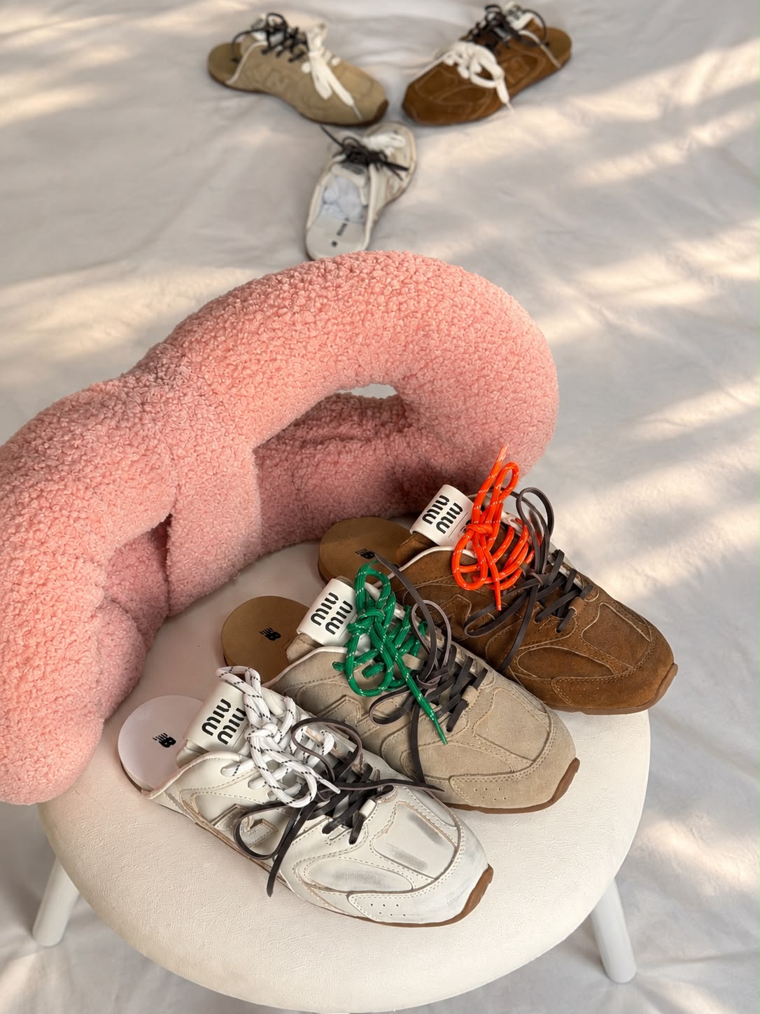 Miu Miu Lace-Up Suede Sneakers