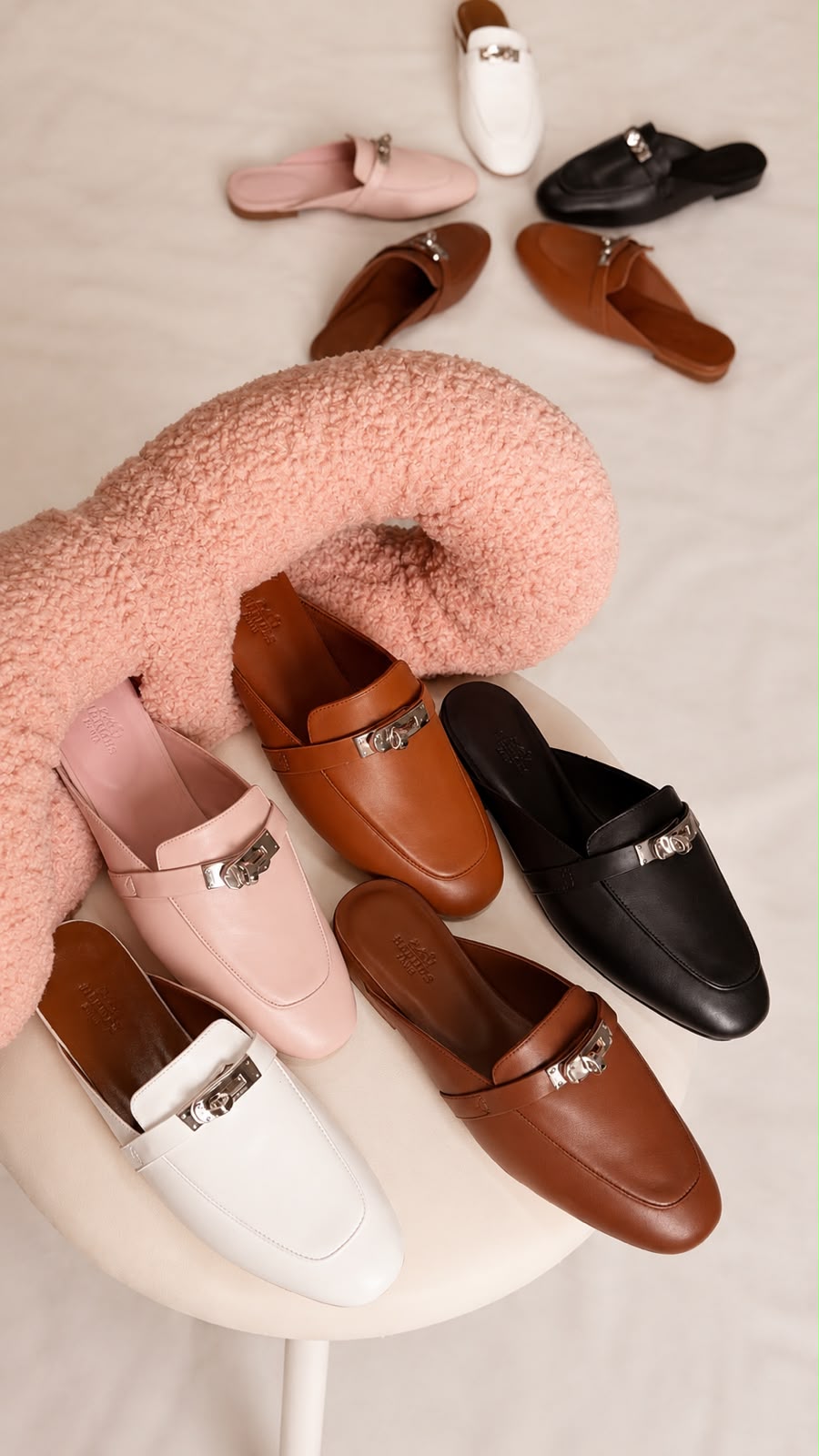 Hermès Oran-Style Leather Mules