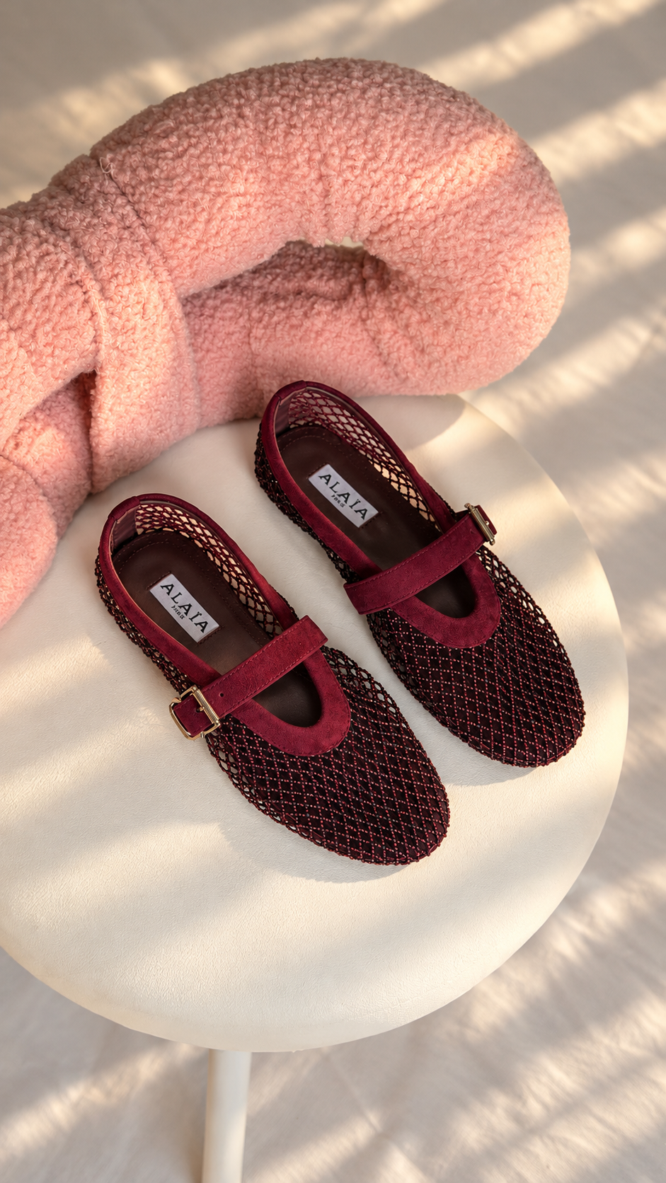 Alaïa Fishnet Mary Jane Flats