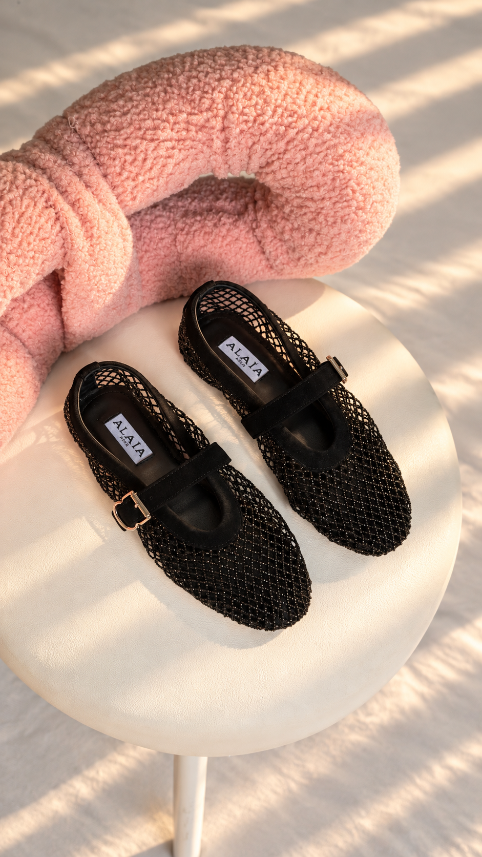 Alaïa Fishnet Mary Jane Flats