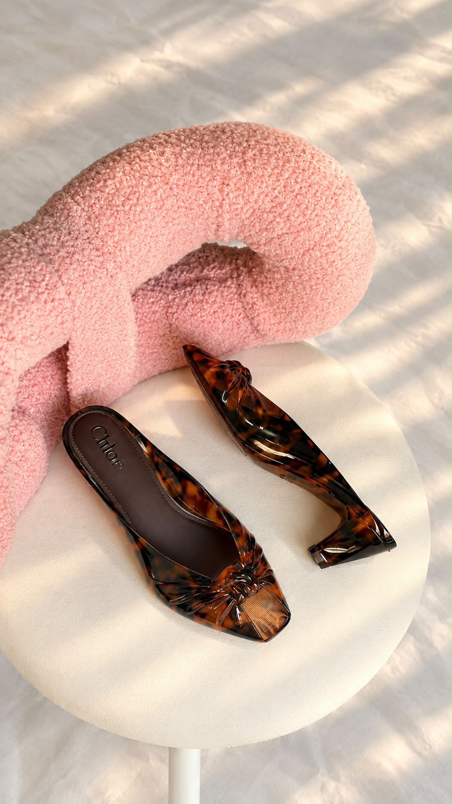 Chloé Bow-Detail Transparent Jelly Mules