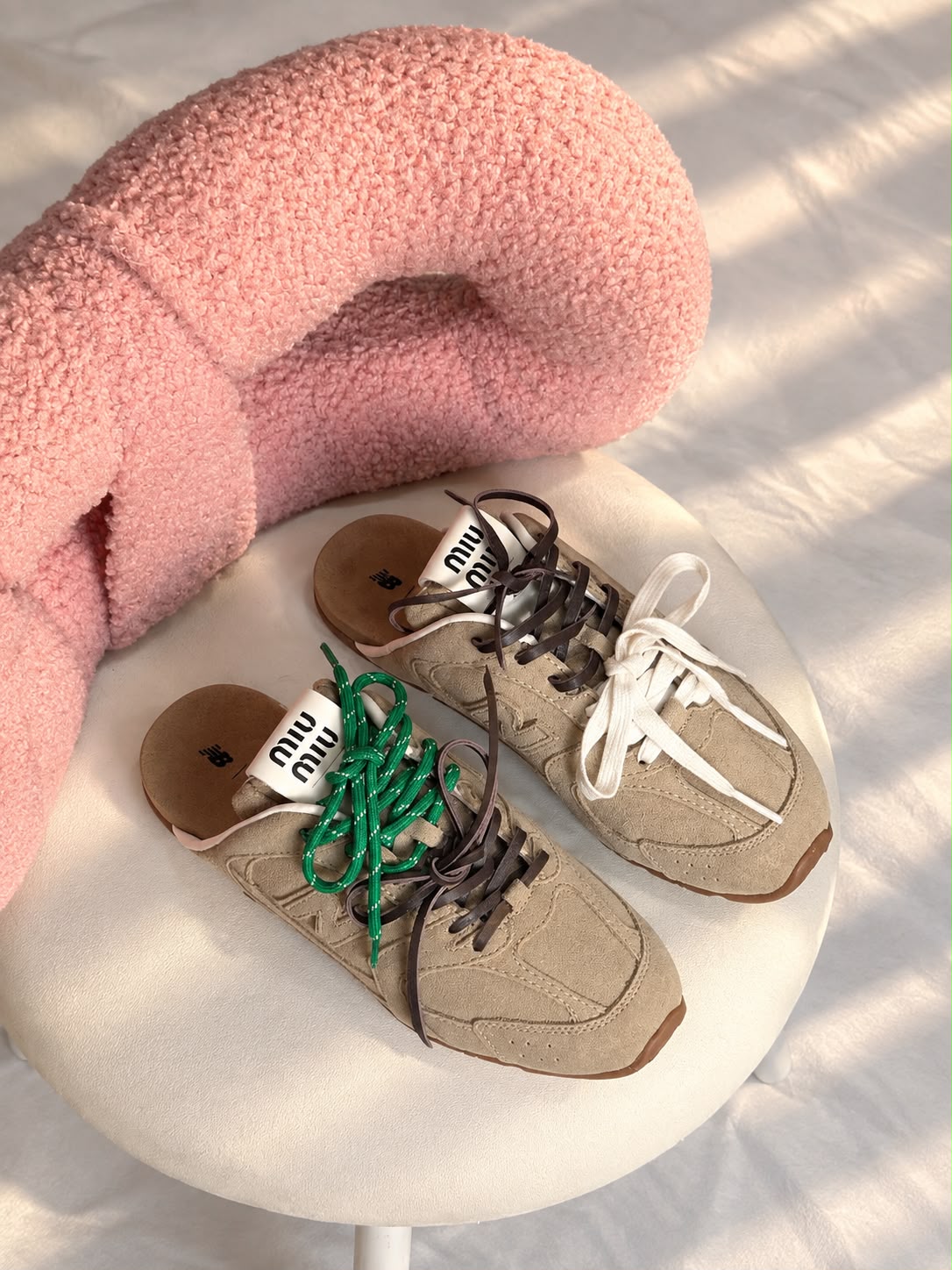Miu Miu Lace-Up Suede Sneakers
