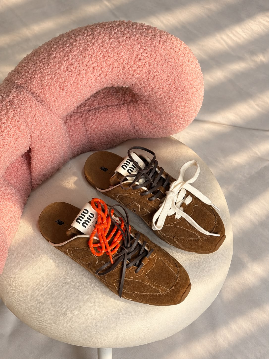 Miu Miu Lace-Up Suede Sneakers