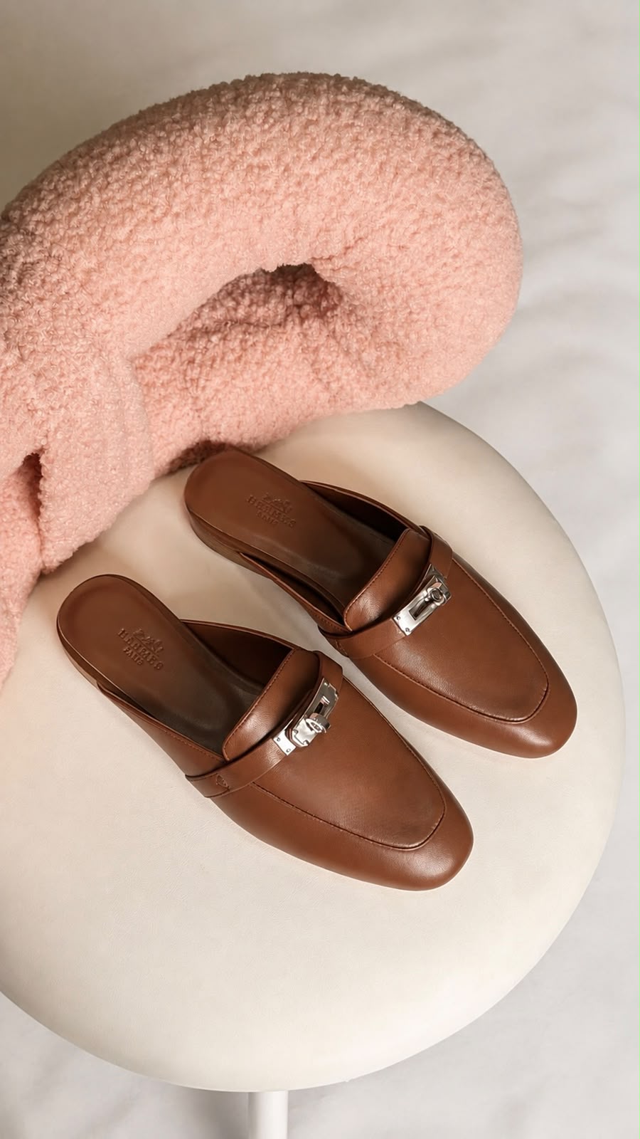 Hermès Oran-Style Leather Mules